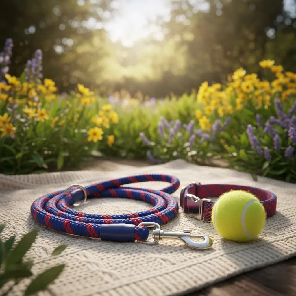 Dog running freely in a field off leash
